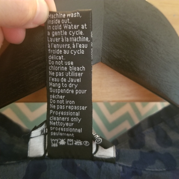 N.W.D women's blue burnout leopard print button front shirt - Picture 7 of 13